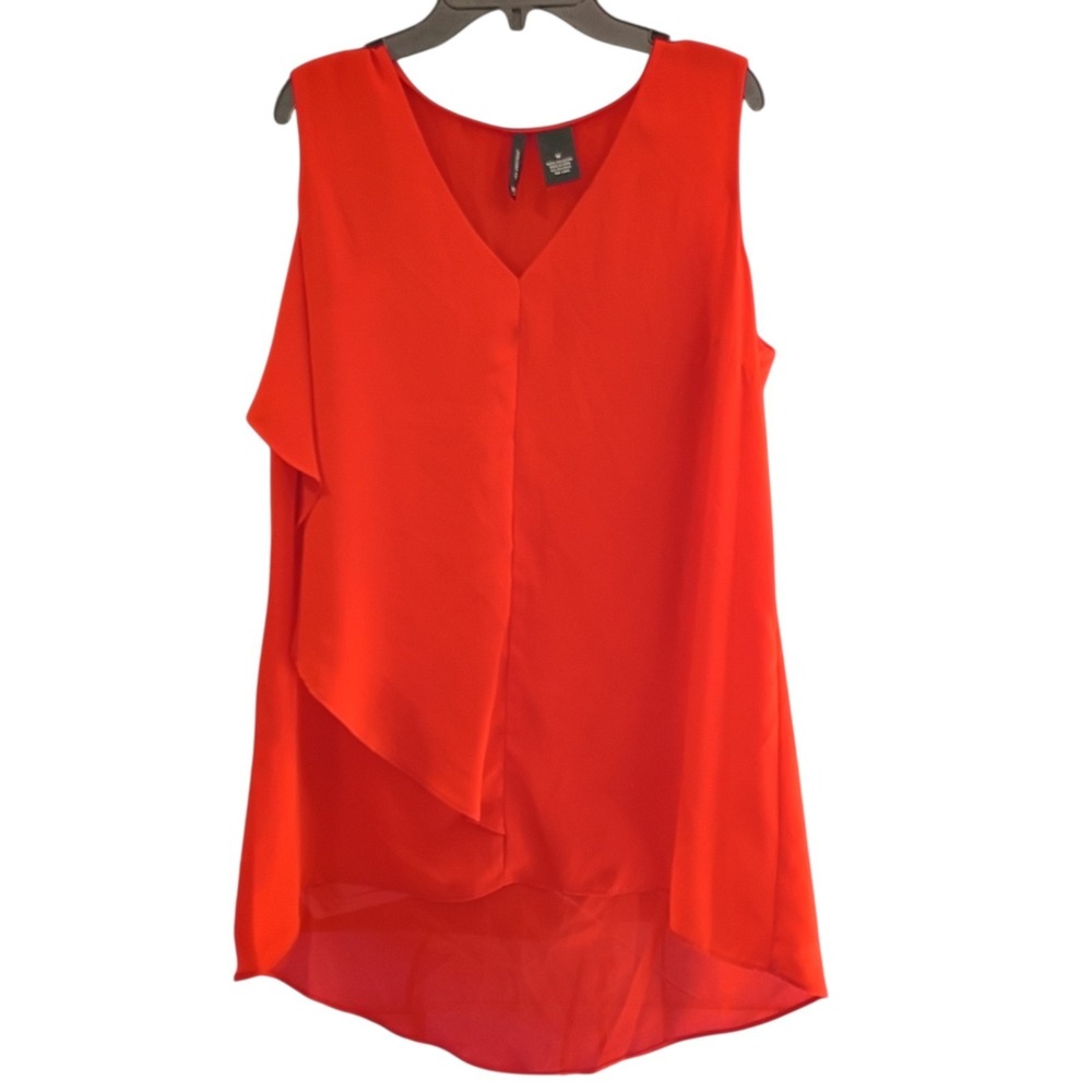 New Direction‎ Women's Red Sleeveless Blouse Size Medium Business Casual EUC